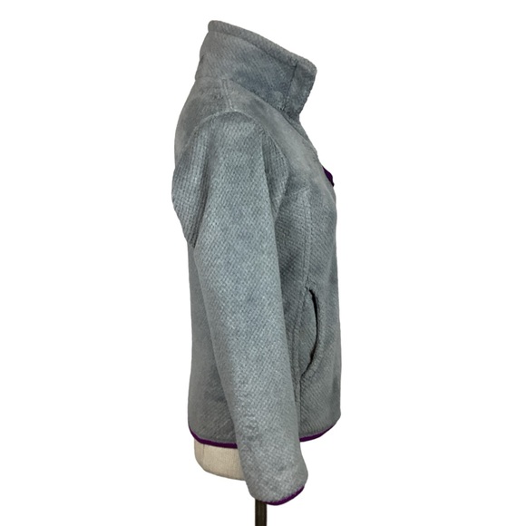 Patagonia Synchilla Polartec Retool 1/4 Snap Jacket Gray w Pink Accents - Picture 5 of 11